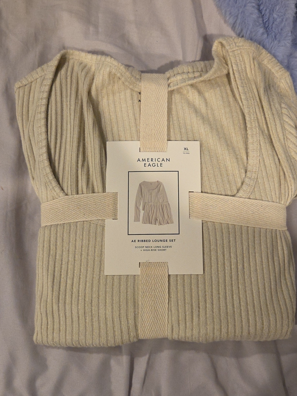 American Eagle Outfitters Ribbed Scoop Neck Sweater - Cream